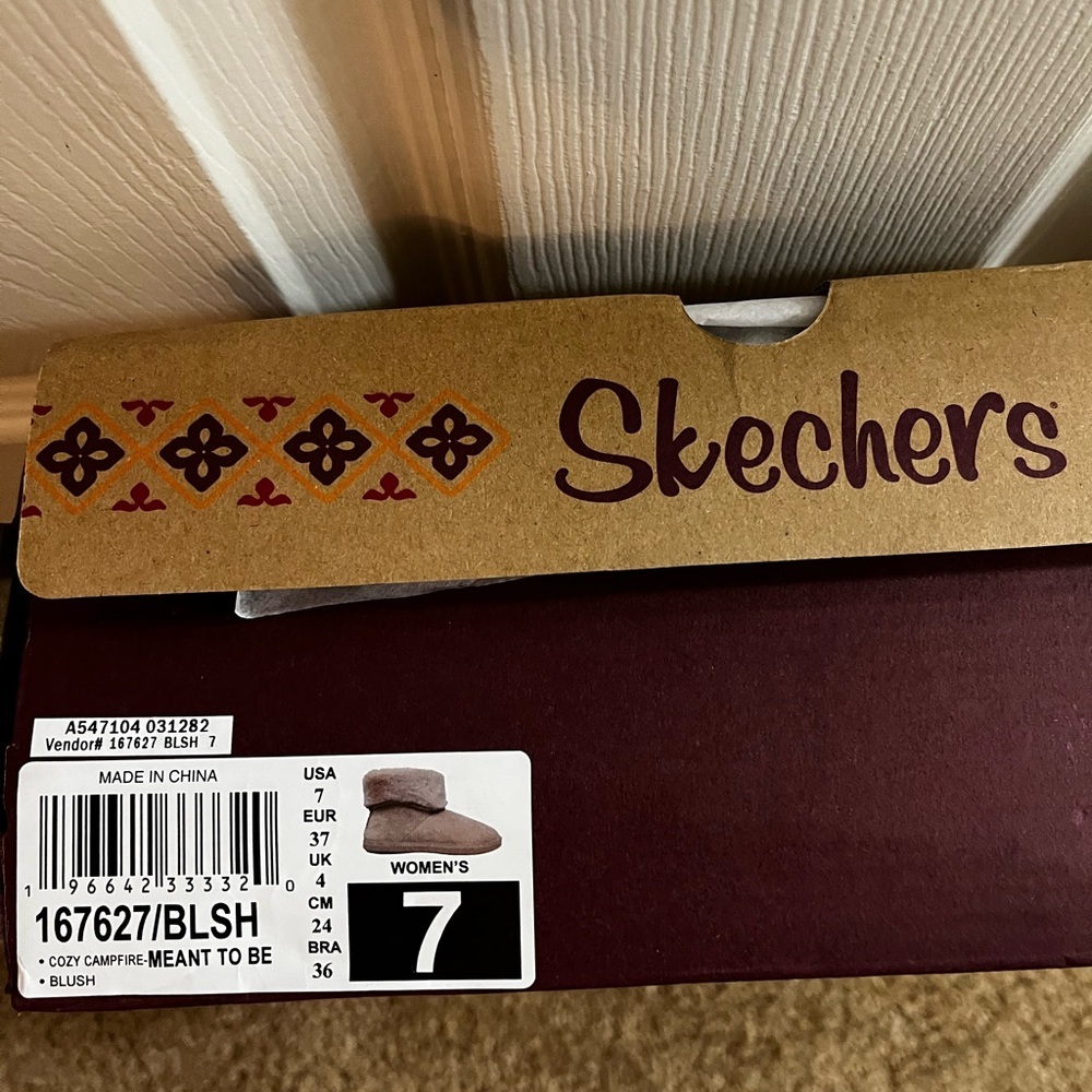 Skechers/Meant To Be NWT Women’s blush Faux Fur Suede Ankle Boots size 7 - Picture 7 of 8